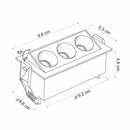 Spot Triplo Embutir Powerus DIR Direcionável LED 6W 35° 3000K IRC90 Nordecor Branco 6731 ST3266