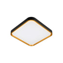 Plafon LED Sobrepor Toronto Preto C/ Dourado Quadrado 40x40cm 36W Multicor IRC80 Hevvy ST3110