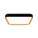 Plafon LED Sobrepor Toronto Preto C/ Dourado Quadrado 40x40cm 36W Multicor IRC80 Hevvy ST3110