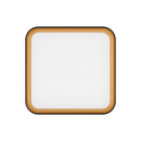 Plafon LED Sobrepor Toronto Preto C/ Dourado Quadrado 40x40cm 36W Multicor IRC80 Hevvy ST3110