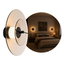Arandela Aurora LED 6W 2700K Fumê Preta Luminaria Parede Decorativa Bella Ø32cm ST3313