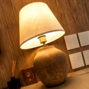 Abajur Pot Cinza Cerâmica 34cm 1xE27 Luminaria de Mesa p/ Quarto Sala Bella S/ Cúpula ST3314
