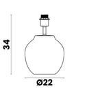 Abajur Pot Cinza Cerâmica 34cm 1xE27 Luminaria de Mesa p/ Quarto Sala Bella S/ Cúpula ST3314