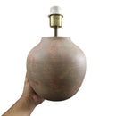 Abajur Pot Cinza Cerâmica 34cm 1xE27 Luminaria de Mesa p/ Quarto Sala Bella S/ Cúpula ST3314