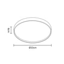 Plafon LED Sobrepor 24W Toronto Multicor 180° Redondo 33cm Preto c/ Dourado Hevvy ST3110