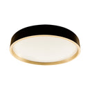 Plafon LED Sobrepor 24W Toronto Multicor 180° Redondo 33cm Preto c/ Dourado Hevvy ST3110