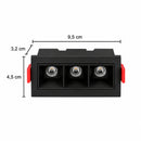 Spot Triplo Downlight LED Embutir Evon 3 Focos 6W 3000K IRC90 DL-7306 Preto Astraled ST3295