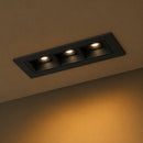 Spot Triplo Downlight LED Embutir Evon 3 Focos 6W 3000K IRC90 DL-7306 Preto Astraled ST3295