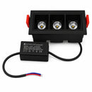 Spot Triplo Downlight LED Embutir Evon 3 Focos 6W 3000K IRC90 DL-7306 Preto Astraled ST3295