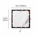 Painel LED Embutir Recuado 22x22 Preto 18W 4000K Luz Neutra em ABS Opus ST1947