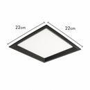 Painel LED Embutir Recuado 22x22 Preto 18W 4000K Luz Neutra em ABS Opus ST1947