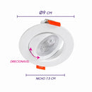 Spot LED de Embutir Redondo 5W 3000K Branco 420lm Foco Orientável Bivolt Opus ECO 87609 ST3322