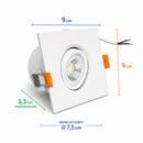 Spot LED de Embutir Quadrado 5W 3000K Branco 420lm Foco Orientável Bivolt Opus ECO 87524 ST3322