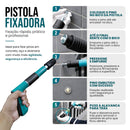 Kit Completo Pistola Fixadora Manual para Concreto, Aço, Alvenaria, Madeira e Drywall  C/ 50 Pinos e Acessórios ME9233+ME100