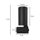 Spot LED Trail p/ Trilho Eletrificado Preto 10W 680lm 3000k 24° em Alumínio OPUS ST3323