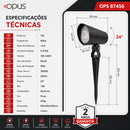 Espeto de Jardim LED Opus Copa 7W 3000K IP65 Bivolt Preto 520lm Externo 87456 ST3324