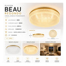 Plafon LED Beau Cristal em Acrílico Redondo 44cm Sobrepor 30W 3000K Dourado ST3326