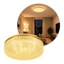 Plafon LED Beau Cristal em Acrílico Redondo 44cm Sobrepor 30W 3000K Dourado ST3326