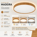 Plafon Space Madeira LED de Sobrepor 18W Multicolor Redondo 33cm ID72 ST3327