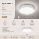 Plafon New Space LED de Sobrepor 32W Multicolor Redondo 38cm Branco ID358 ST3327
