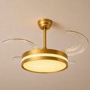 Ventilador de Teto C/ Luminária LED 32W 50cm 3 Cores de Luz + Controle Dourado DCF08013 ST3329