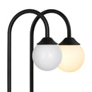 Poste Balizador Curvo p/ Jardim de Chão 90cm Alumínio Preto Globo Leitoso 1xG9 Externo ST3334