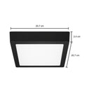 Painel Plafon LED Flat Sobrepor Quadrado 18W Branco Frio Preto em Alumínio Lumanti ST3335