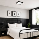 Painel Plafon LED Flat Sobrepor Quadrado 18W Branco Frio Preto em Alumínio Lumanti ST3335