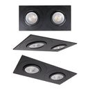 Spot Duplo de Embutir Rente 2xE27 P / Lâmpada LED PAR20 Preto Interlight ST3336