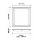 Painel LED Embutir Recuado 29,5x29,5cm Preto 24W 4000K Luz Neutra Opus ST1947