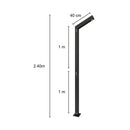 Poste de Luz Externo 240cm LED 10W 3000K Preto para Jardim Starlumen ST3283