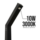 Poste de Luz Externo 240cm LED 10W 3000K Preto para Jardim Starlumen ST3283