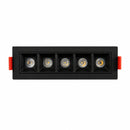 Spot Downlight LED Embutir Evon 5 Focos 10W 24° 3000K IRC80 Preto DL-7310 Astraled ST3295