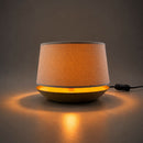 Abajur Ninho Madeira Castanho Claro Cúpula Linho Cru 1XE27 Bivolt 3511CT/83 Madelustre ST3345