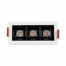 Spot Downlight LED Embutir Evon 3 Focos 24° 6W 3000K IRC90 Branco/Preto DL-7308 Astraled ST3295