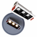 Spot Downlight LED Embutir Evon 3 Focos 24° 6W 3000K IRC90 Branco/Preto DL-7308 Astraled ST3295
