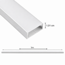 Perfil Linear Sobrepor Branco de 1 Metro c/ Trava em Alumínio P/ Fita LED ST3075