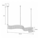 Pendente LED Atenas Ondas Dourado 53W 3200K 151cm em Acrílico Moderno ST3353