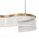 Pendente LED Atenas Ondas Dourado 53W 3200K 151cm em Acrílico Moderno ST3353