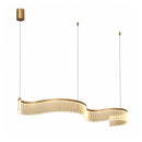 Pendente LED Atenas Ondas Dourado 53W 3200K 151cm em Acrílico Moderno ST3353