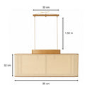 Pendente Elíptico Slim 95cm Madeira e Tela Sintética p/ 4 E27 Madelustre ST3354