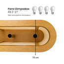 Pendente Elíptico Slim 95cm Madeira e Tela Sintética p/ 4 E27 Madelustre ST3354