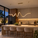 Pendente LED Dourado 34W 3000K 160cm Metal e Silicone Sindora DCD03421 ST3352