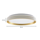 Plafon LED Sobrepor Yael Redondo 36W Dourado C/ Branco 3 Cores de Luz Luminatti ST3357