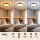 Plafon LED Sobrepor Yael Redondo 25W Dourado C/ Branco 3 Cores de Luz Luminatti ST3357