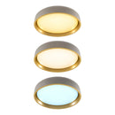 Plafon LED Sobrepor Yael Redondo 25W Dourado C/ Branco 3 Cores de Luz Luminatti ST3357