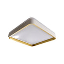 Plafon LED Sobrepor Yael Quadrado 25W Dourado C/ Branco 3 Cores de Luz Luminatti ST3357