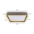 Plafon LED Sobrepor Yael Quadrado 25W Dourado C/ Branco 3 Cores de Luz Luminatti ST3357