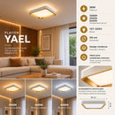 Plafon LED Sobrepor Yael Quadrado 36W Dourado C/ Branco 3 Cores de Luz Luminatti ST3357