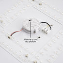 Plafon LED Sobrepor Yael Quadrado 36W Dourado C/ Branco 3 Cores de Luz Luminatti ST3357
